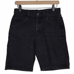 WRANGLER Women Vintage Jean Shorts High Rise Black Denim Western Rodeo Size 30